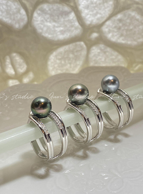 Jun's原创设计925银镀珍珠戒指