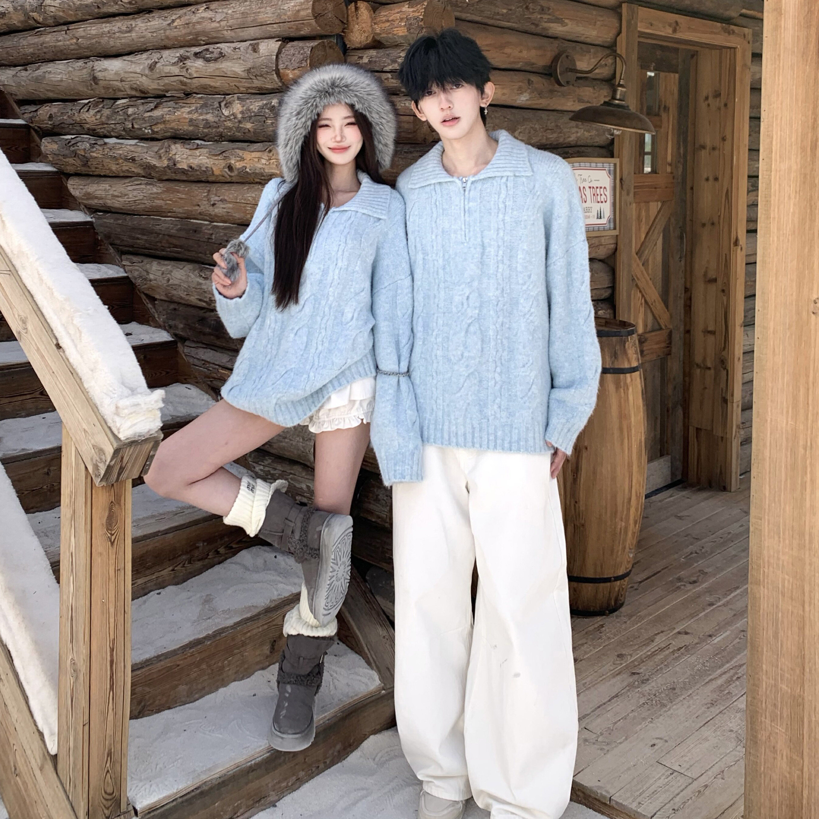 情侣装秋冬2025新款ins超火毛衣男女韩版宽松法式针织衫外套潮牌,淘宝优惠券,粉丝福利购,淘宝优惠卷