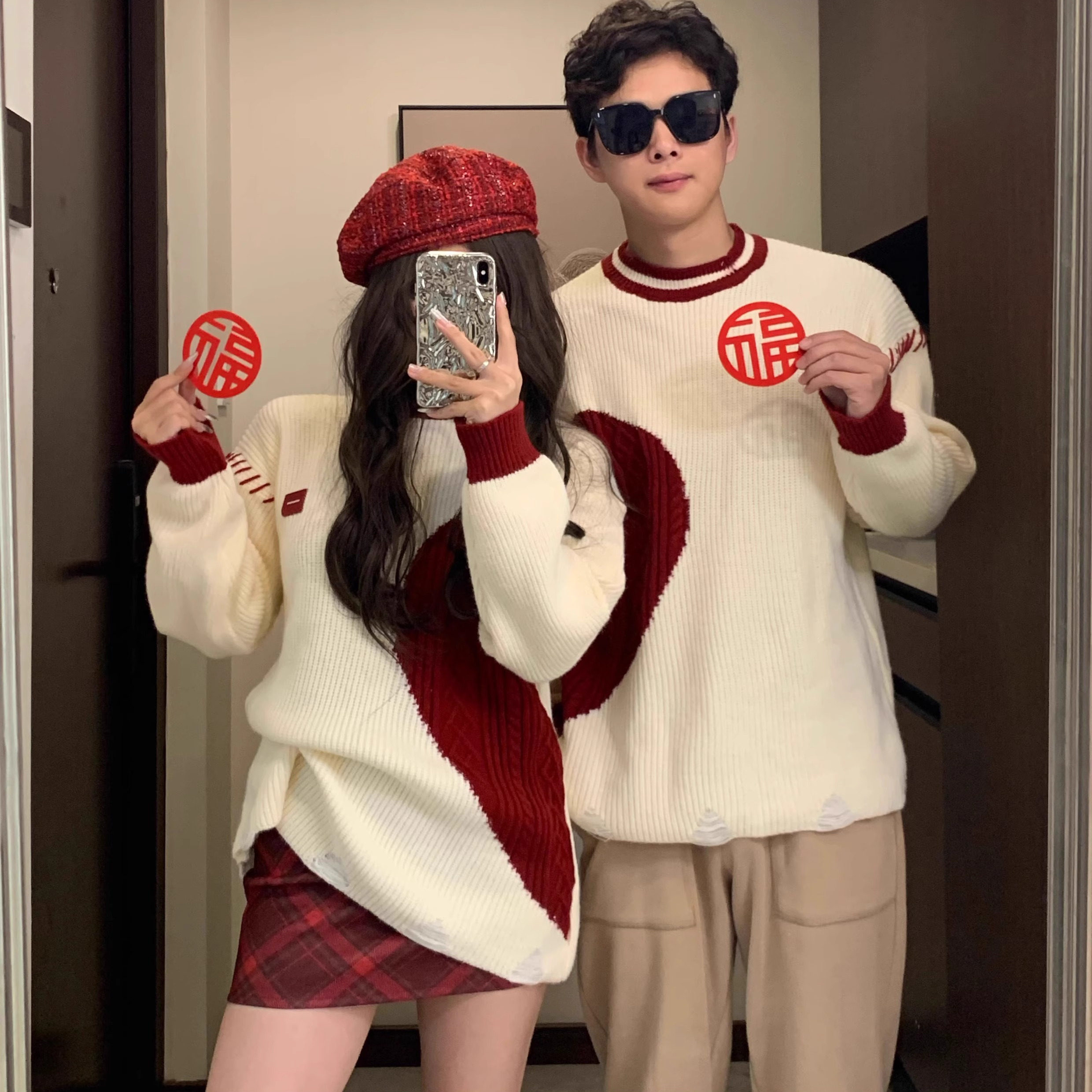 情侣装秋冬2025新款ins超火毛衣男女韩版宽松法式针织衫外套潮牌,淘宝优惠券,粉丝福利购,淘宝优惠卷