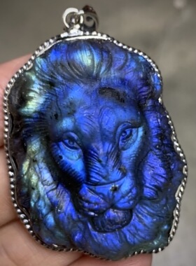 男女拉长石狮子头灰月光老虎外贸