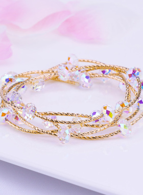 水晶手链多层多圈缠绕ins小众