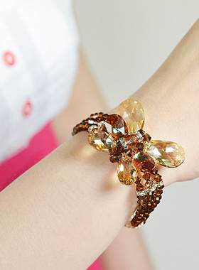 鸿澜原创奥地利水晶女蝴蝶多圈