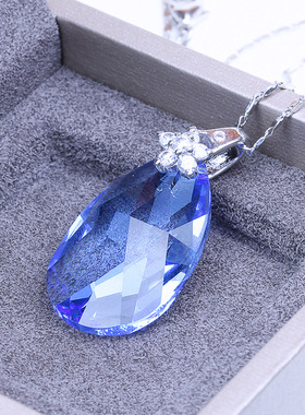 鸿澜水晶纯银吊坠小众设计感网红