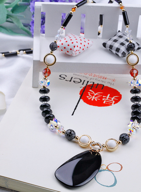 玛瑙毛衣链长款2025年女高端大气