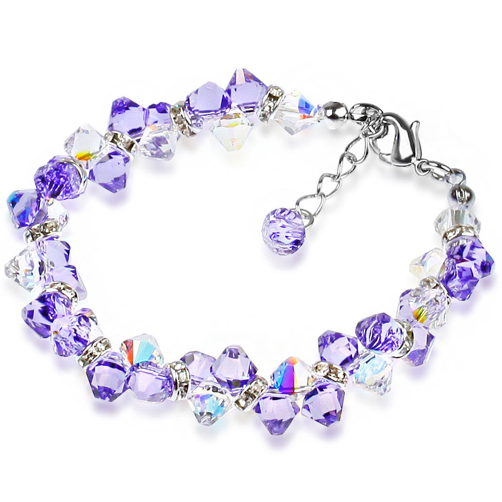 鸿澜奥地利紫水晶女甜美粉色手链 鸿澜手链