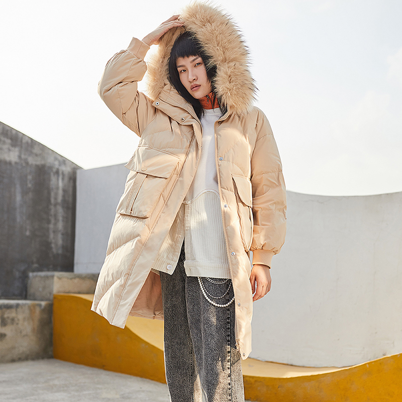 艾莱依羽绒服女中长款 新款时尚修身貉子毛领冬保暖防寒外套冬 2020 艾莱依羽绒服女中长款 新款时尚修身貉子毛领冬保暖防寒外套冬 2020