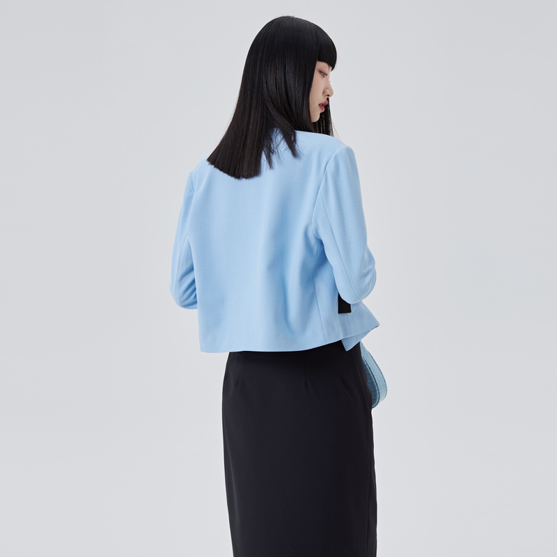 【直播】艾莱依商场同款西装外套女爆款春季高级感短款设计感上衣 - 图1