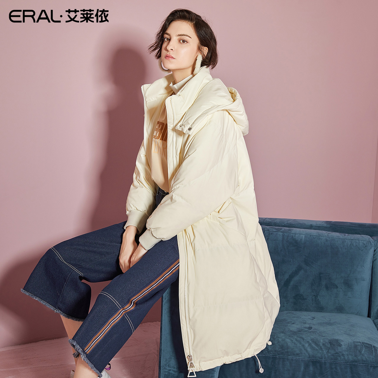 601801216 2019 艾莱依 秋冬新款韩版连帽宽松羽绒服大衣女士中长款 601801216 2019 艾莱依 秋冬新款韩版连帽宽松羽绒服大衣女士中长款