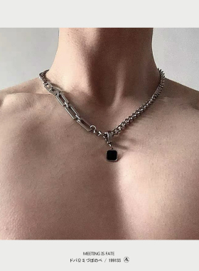 钛钢古巴链男女可当耳环