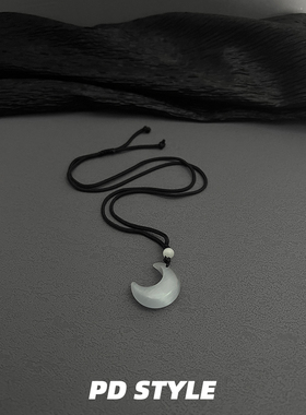 编织项链灰白月光猫眼石手工