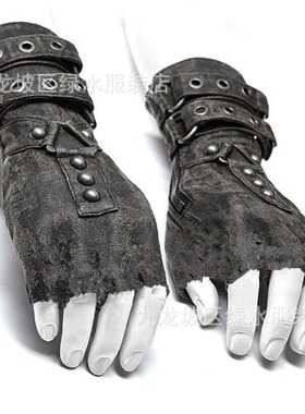 中世纪蒸汽朋克士护臂铆钉皮带扣手套COS文艺复兴复古护手