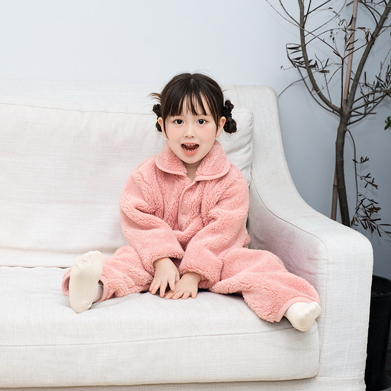 美标2025冬季新品女童睡衣女小孩家居服保暖家居服儿童珊瑚绒加厚,淘宝优惠券,粉丝福利购,淘宝优惠卷
