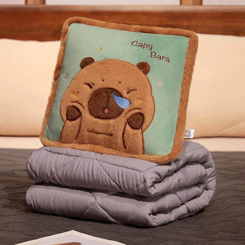 卡皮巴拉水豚抱枕被子两用办公室折叠午睡盖腿二合一靠枕汽车靠垫,淘宝优惠券,粉丝福利购,淘宝优惠卷