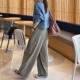 Elastic waist pocket ຊື່ບໍລິສຸດ trousers ຂົນສົ່ງສິນຄ້າ slimming