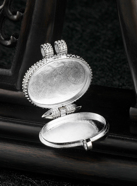 S925银精品雕花吉祥结嘎乌盒吊坠民族特色饰品吉祥纯银流行吊坠