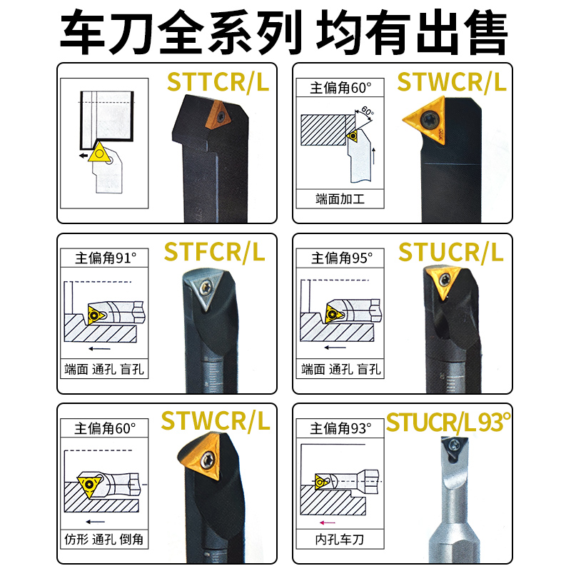 数控内孔车刀杆S10K-STWCR11 S20R-STWCR16三角形60度内螺纹镗孔 - 图1