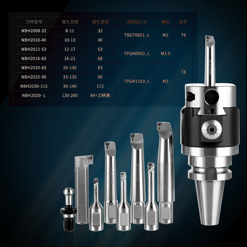 台湾世邦精镗刀BT50/40镗床镗孔器NBH2084镗头高精度套装精搪孔器 - 图2