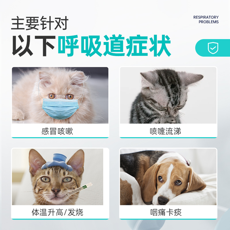 宠医到猫咪狗狗感冒药猫鼻支喷嚏流鼻涕咳嗽双黄连清肺解毒止咳片