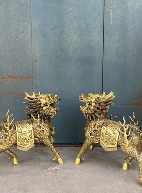 黄铜招财中式中堂火麒麟