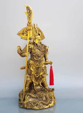 黄铜关帝圣君摆件招财