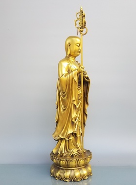 黄铜地藏王菩萨铜像摆件