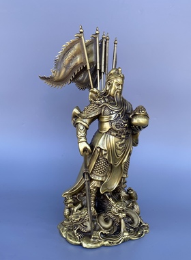 黄铜关圣帝君铜像摆件