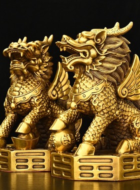 黄铜瑞兽大号招财镇宅摆件