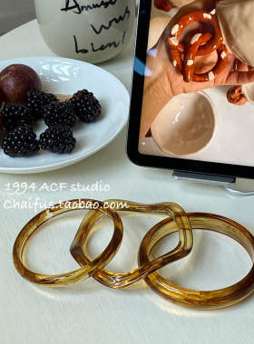 新中式复古树脂不规则纹理手镯