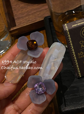 港风复古三瓣花朵鸭嘴夹