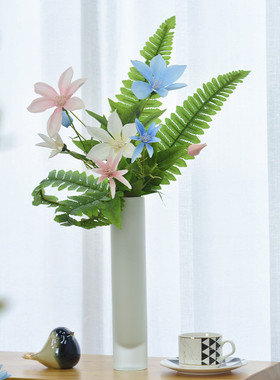 白色家居插花直筒软装玻璃花瓶
