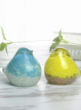 玻璃新婚情侣纸镇桌面书架小摆件