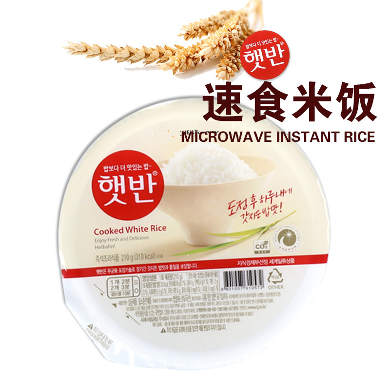 韩国进口食品CJ希杰微波炉白米饭贡米方便速食香米饭200g*6盒 - 图3