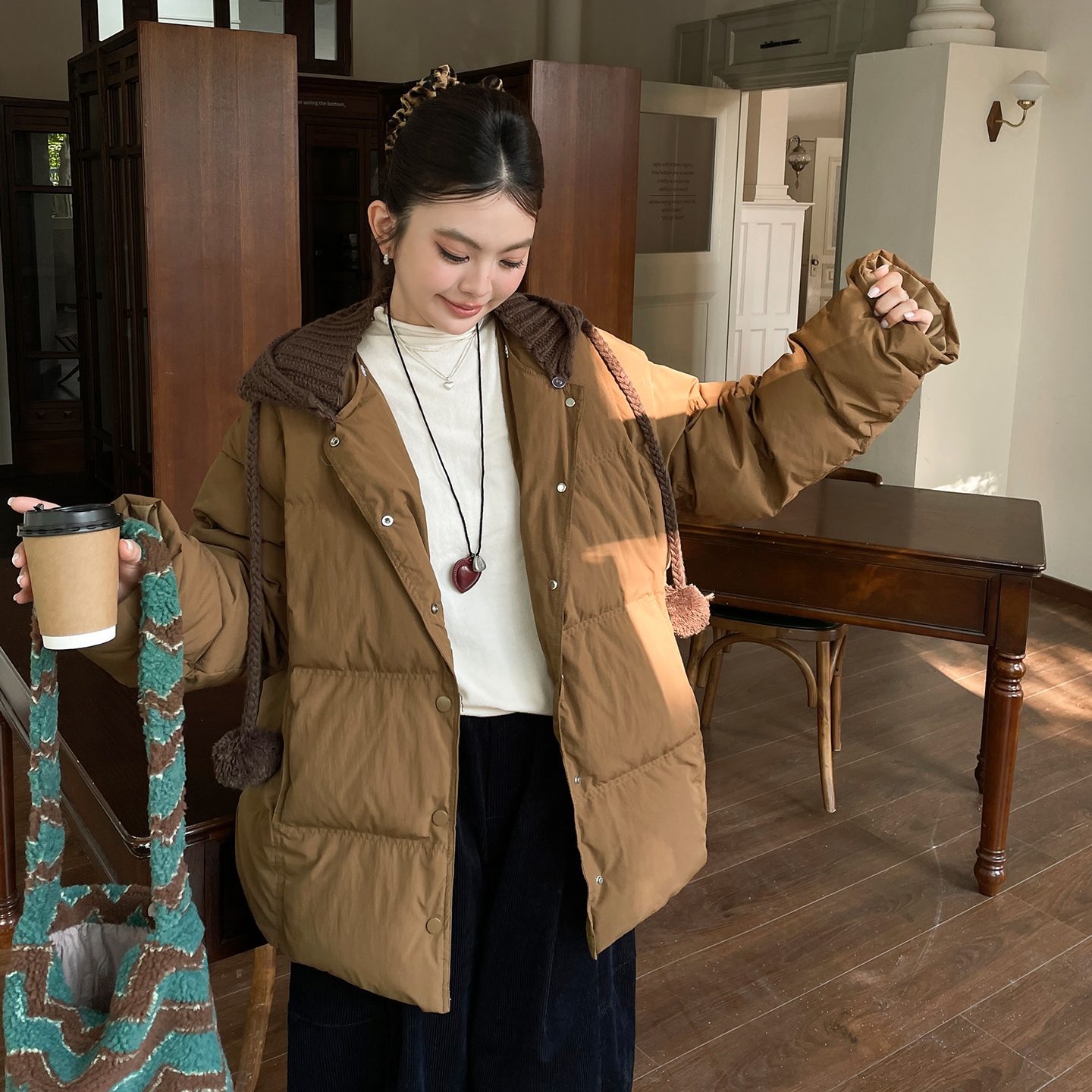 2025冬季新款设计感独特漂亮连帽棉服大码女装胖mm氛围感棉衣外套 - 图0