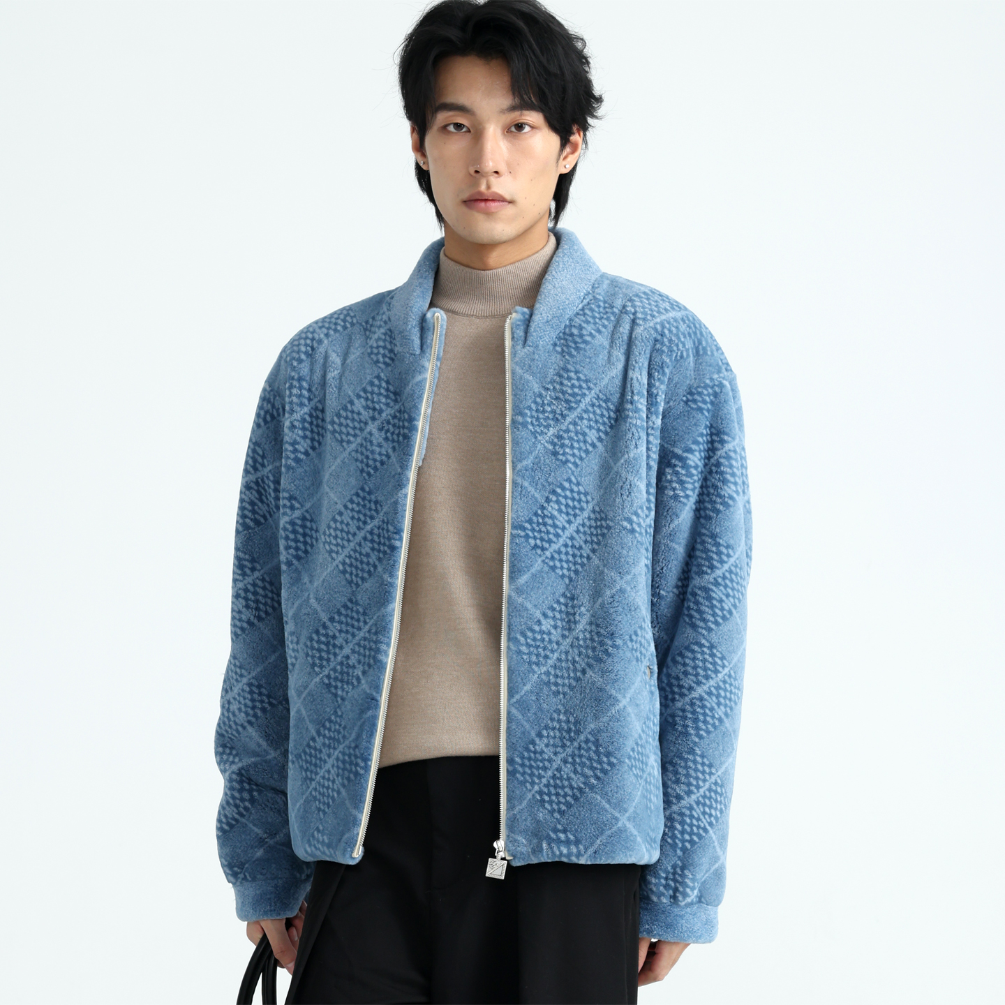 卡尼提轻奢高端北美水貂皮毛一体貂绒男士棒球领短款真皮皮草夹克 - 图1