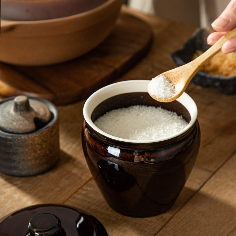 中式陶瓷带盖耐高温猪油罐无孔辣椒油罐油泼辣子罐厨房盐罐储料罐,淘宝优惠券,粉丝福利购,淘宝优惠卷