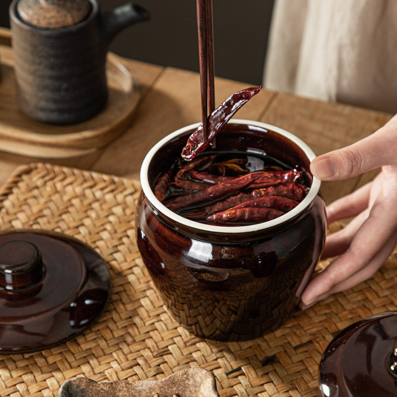 中式陶瓷带盖耐高温猪油罐无孔辣椒油罐油泼辣子罐厨房盐罐储料罐,淘宝优惠券,粉丝福利购,淘宝优惠卷