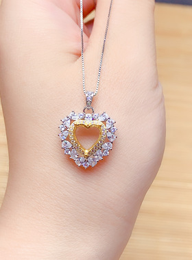 伯利尔925银双色吊坠8x8m