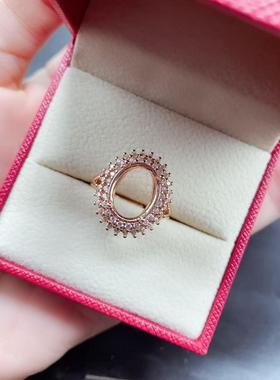 椭圆大尺寸925银戒指戴妃