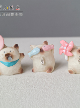 正版猫猫盲盒儿童生日装饰小摆件
