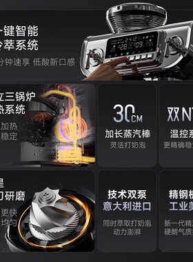 Stelang/雪特朗ST-530咖啡机家用商用全半自动意式研磨一体机现磨
