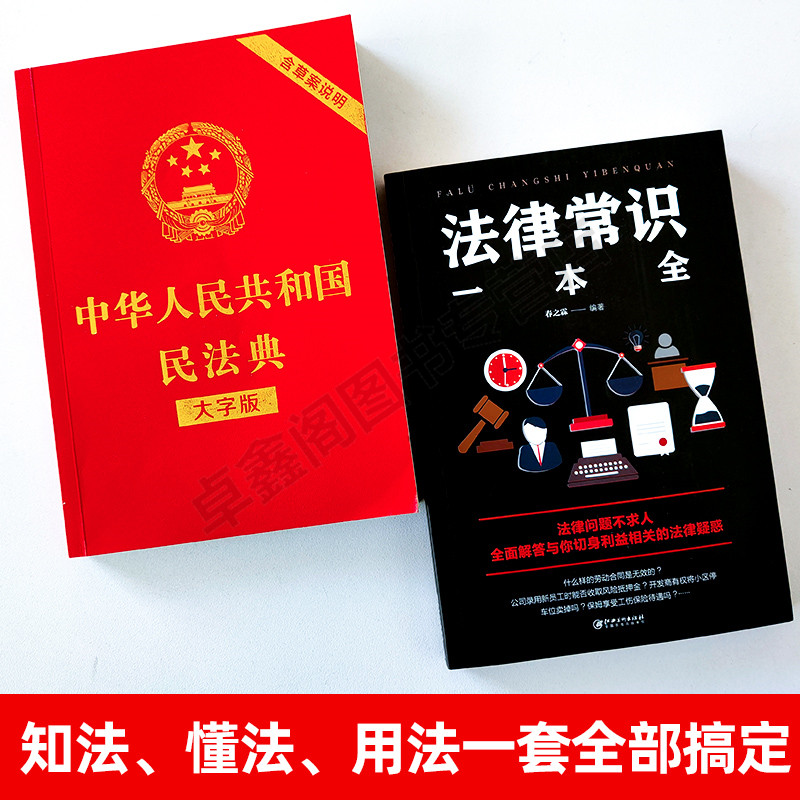 全2册 民法典2022年版正版 中华人民共和国民法典大字版法律常识一本全理解与适用新版劳动法公司法合同法婚姻法2021实用书籍 - 图2