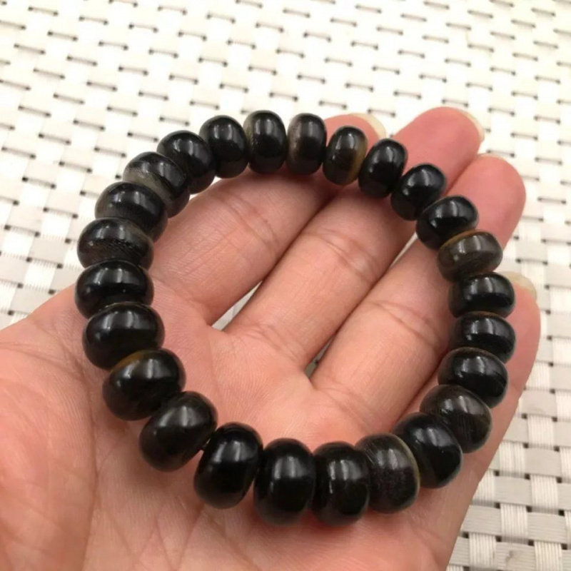 文玩收藏真品黑驴蹄子单圈手串手链佛珠念珠吊坠手把件无事牌 - 图3