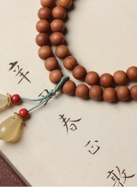 老山芭比檀香双圈手串新中式搭配