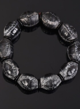 藏式西藏牦牛角雕刻龟壳手串富甲
