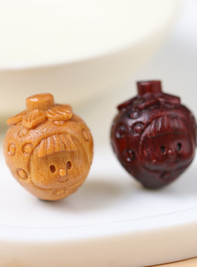 天然紫檀檀香雕刻DIY卡通可爱草