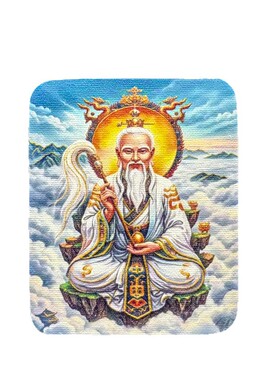 太上老君描金本命佛手绘唐卡画芯