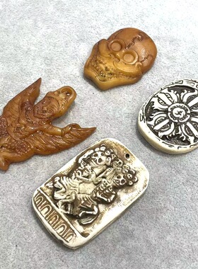 藏式藏式文玩吊坠佛珠吊牌骆驼骨
