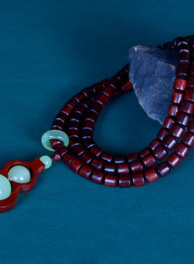 赞比亚紫檀桶珠项链高密度手链跑