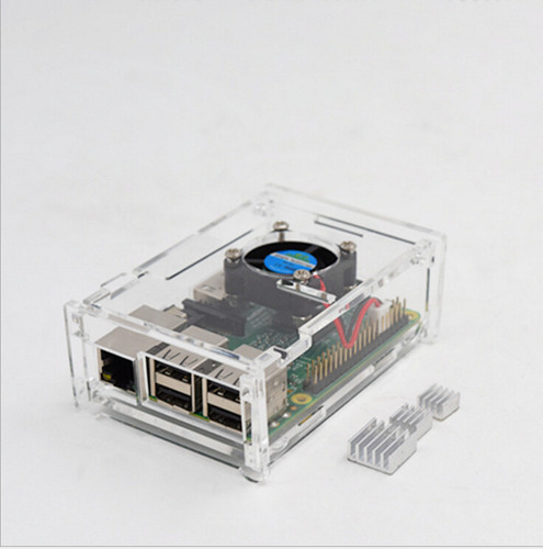 适用于树莓派3代外壳3b+代通用亚克力透明Raspberry Pi B+带风扇 - 图2