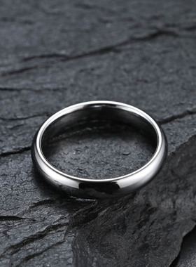 男女钨钢情侣光面戒指